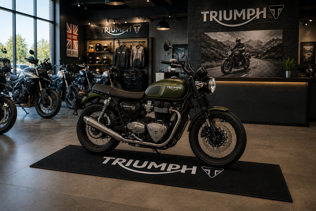 Triumph Motorcycle Garage Mat – Premium 32x87 Inch Parking Floor Mat