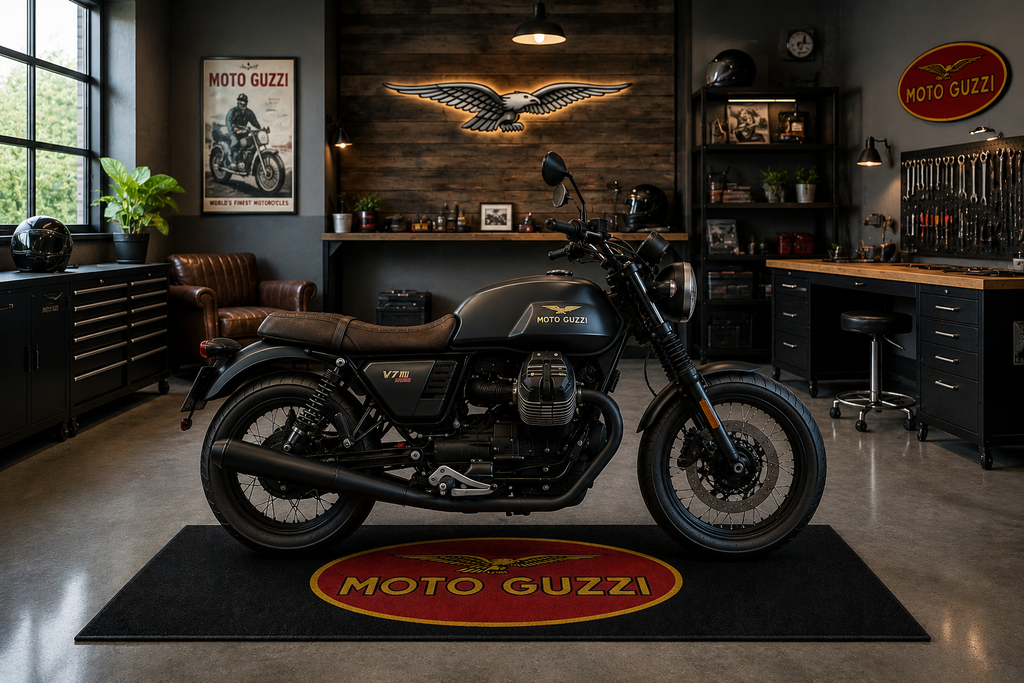 Moto Guzzi Motorcycle Garage Mat – Premium 32x87 Inch Parking Floor Mat