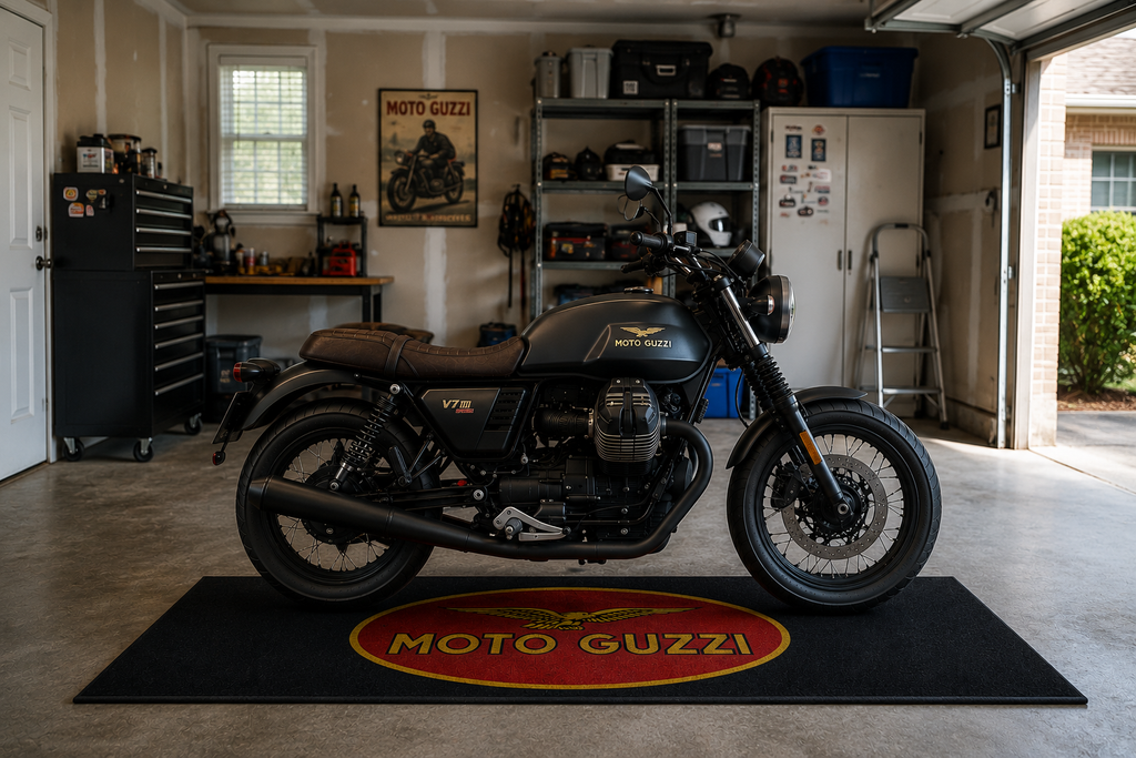 Moto Guzzi Motorcycle Garage Mat – Premium 32x87 Inch Parking Floor Mat