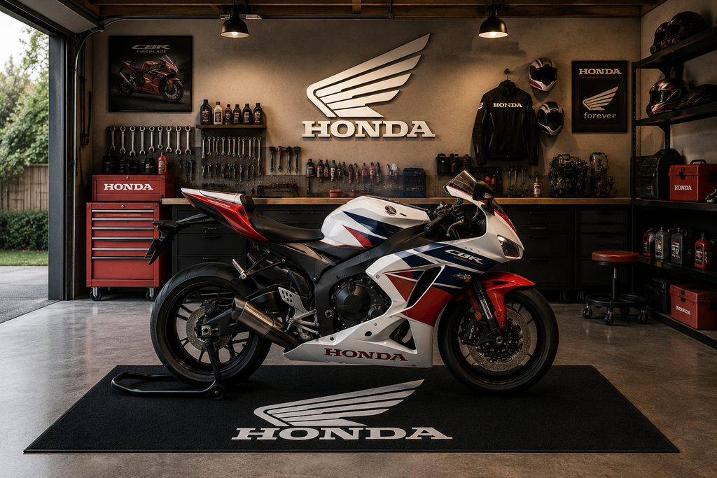 Honda Motorcycle Garage Mat – Premium 32x87 Inch Parking Floor Mat