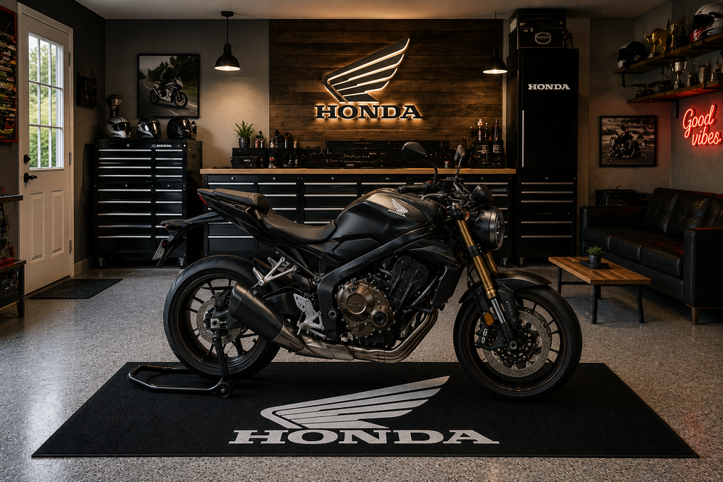 Honda Motorcycle Garage Mat – Premium 32x87 Inch Parking Floor Mat