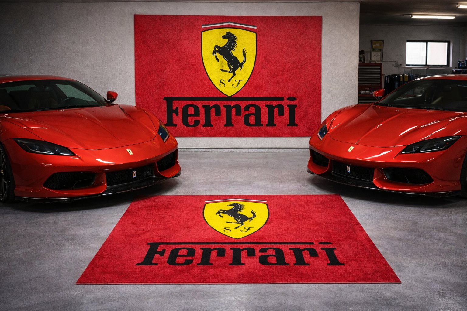 Ferrari Garage Mat – Non-Slip Premium Rug for Home & Car Display (59×86”)