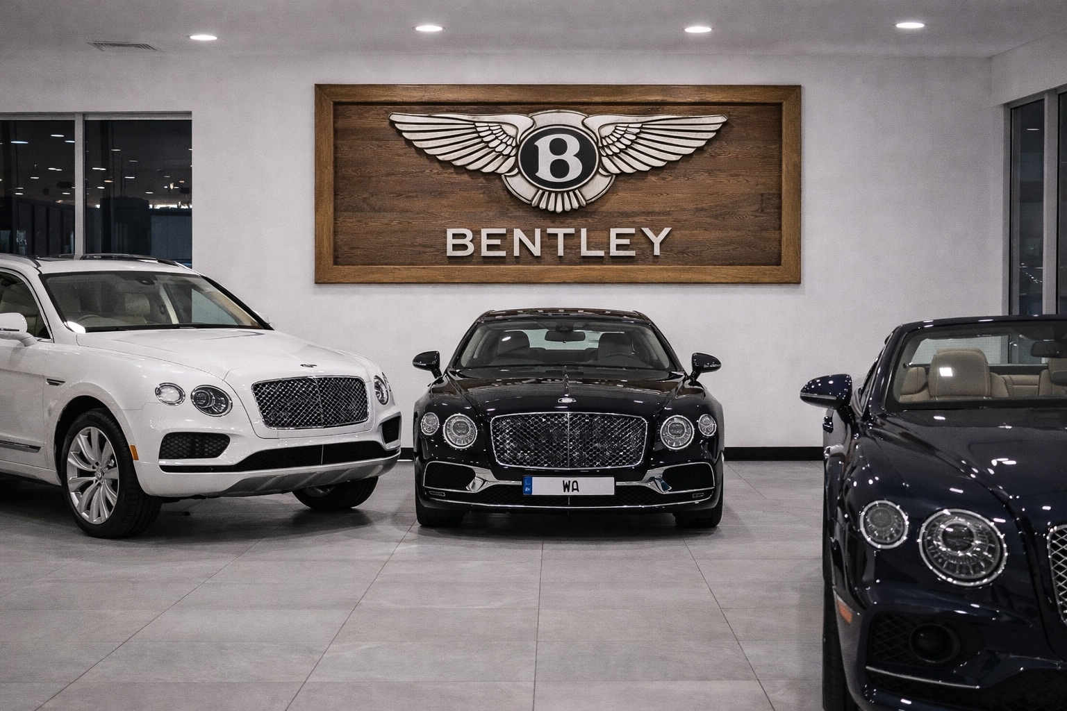 Hand-Carved Bentley Wooden Wall Art – Luxury Garage & Showroom Decor