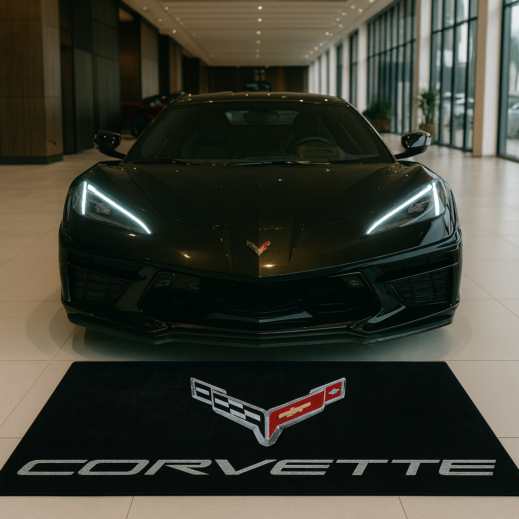 Corvette Garage Mat – Non-Slip Premium Rug for Home & Car Display (59×86”)