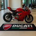 Ducati Premium Motorcycle Garage Floor Mat – Non-Slip Carpet Rug for Bike Display (32×87 Inch)