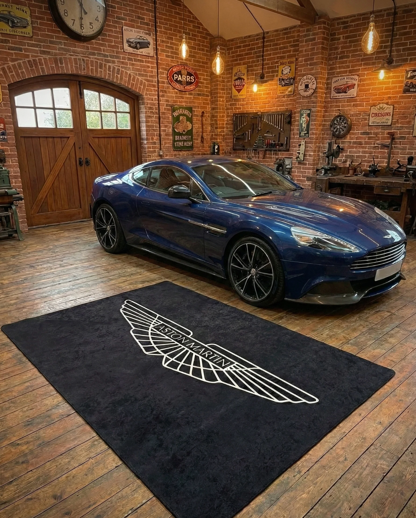 Aston Martin Garage Mat – Non-Slip Premium Rug for Home & Car Display (59×86”)