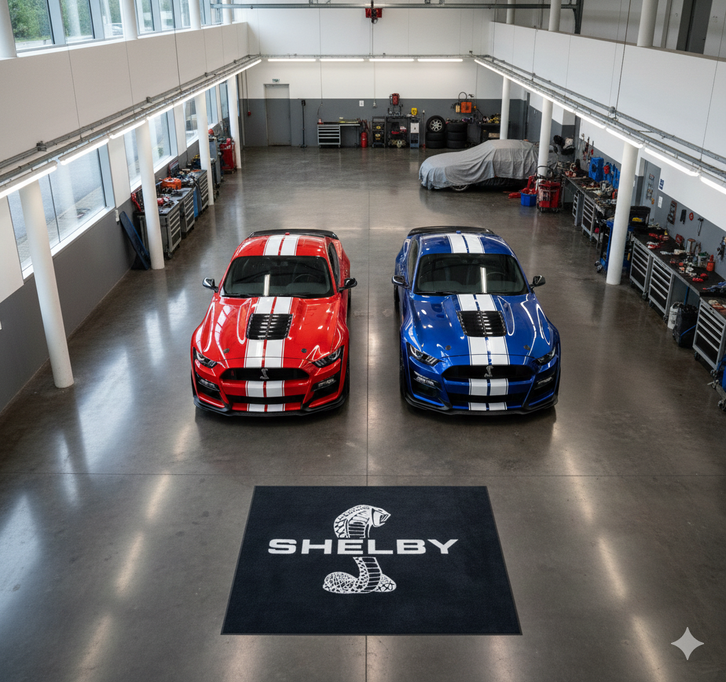 Shelby Garage Mat – Non-Slip Premium Rug for Home & Car Display (59×86”)