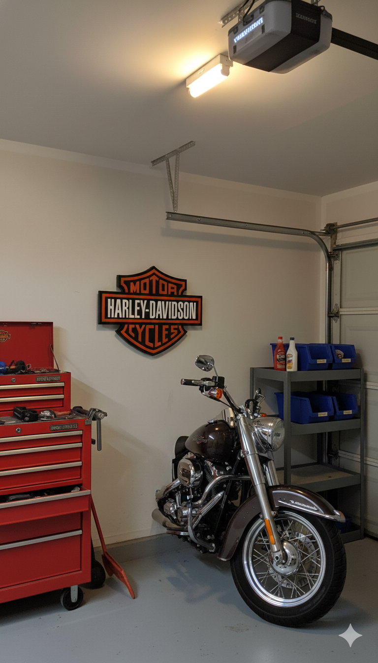 Harley Davidson Wall Sign for Garage – Premium Wall Decor for Car Enthusiasts