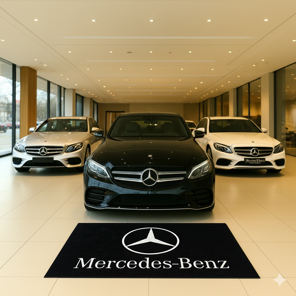 Mercedes Benz Garage Mat – Non-Slip Premium Rug for Home & Car Display (59×86”)
