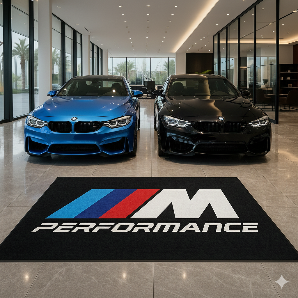 BMW M Performance Garage Mat – Non-Slip Premium Rug for Home & Car Display (59×86”)
