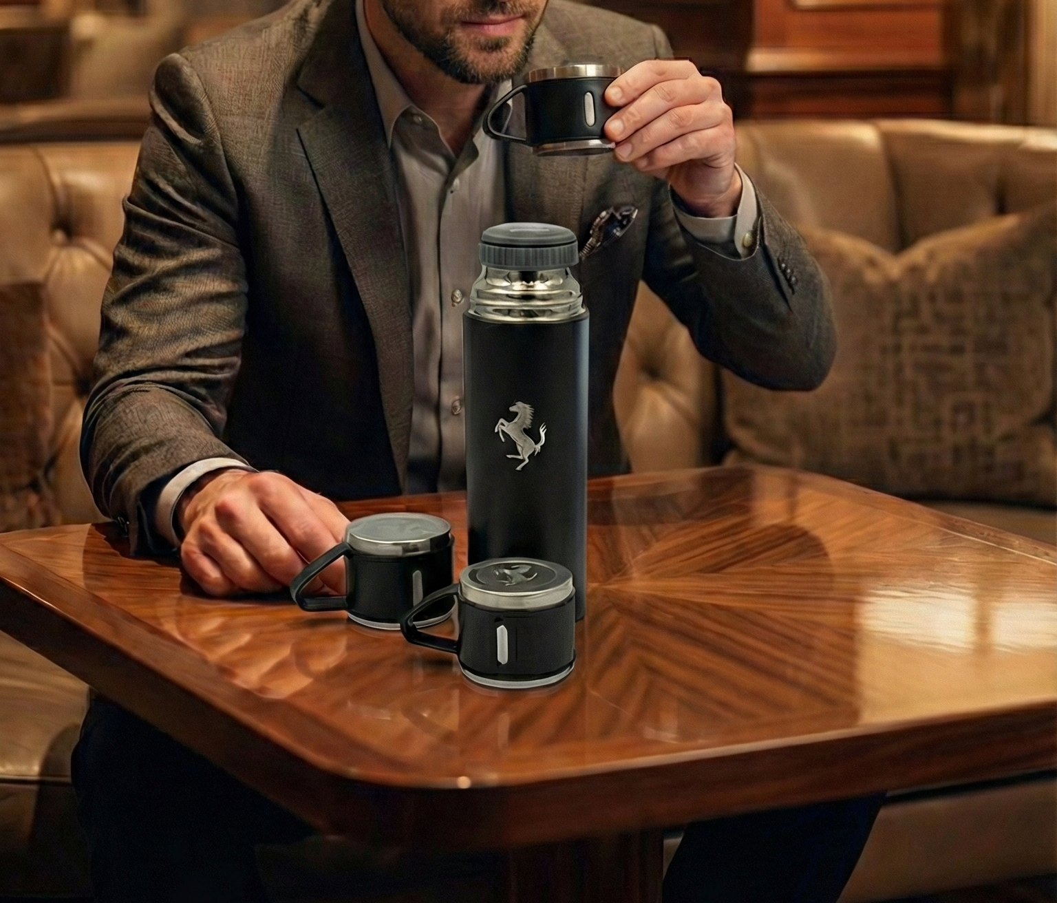 Laser Logo Thermos Set 500 ml – Choose Your Model - Insulated Flask with 3 Cups