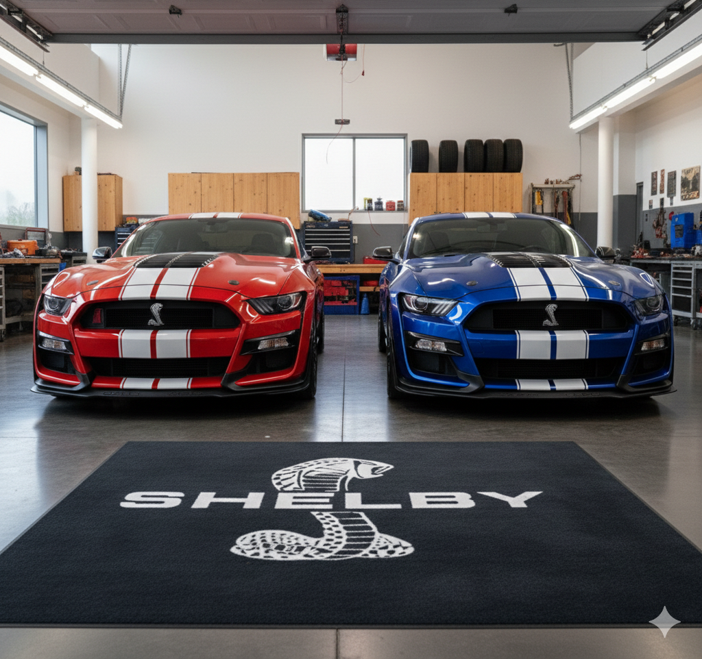 Shelby Garage Mat – Non-Slip Premium Rug for Home & Car Display (59×86”)