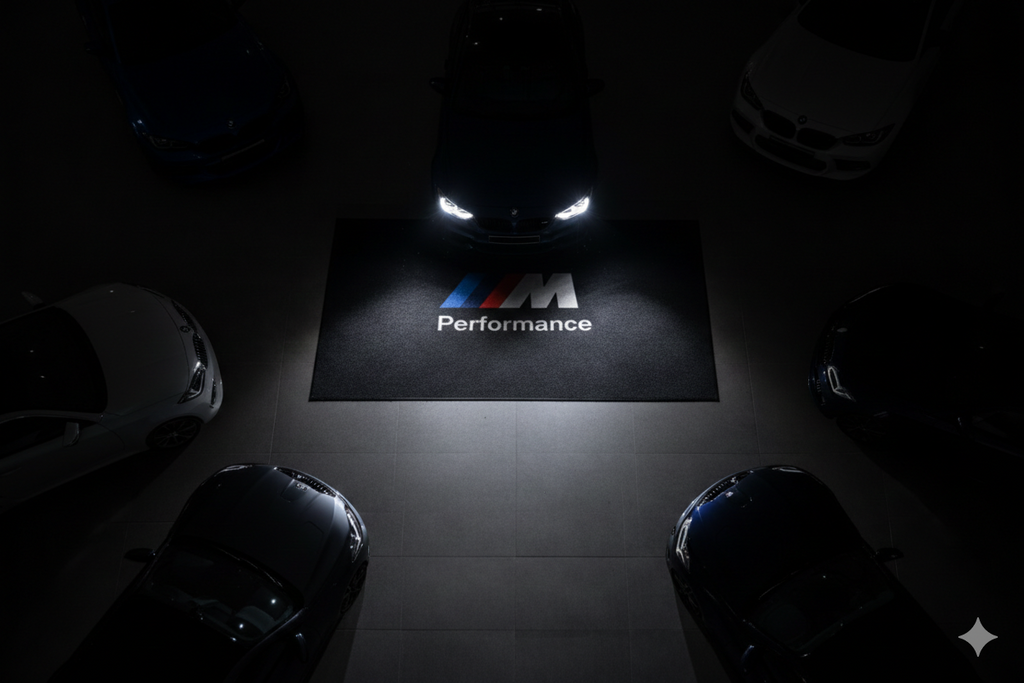 BMW M Performance Garage Mat – Non-Slip Premium Rug for Home & Car Display (59×86”)