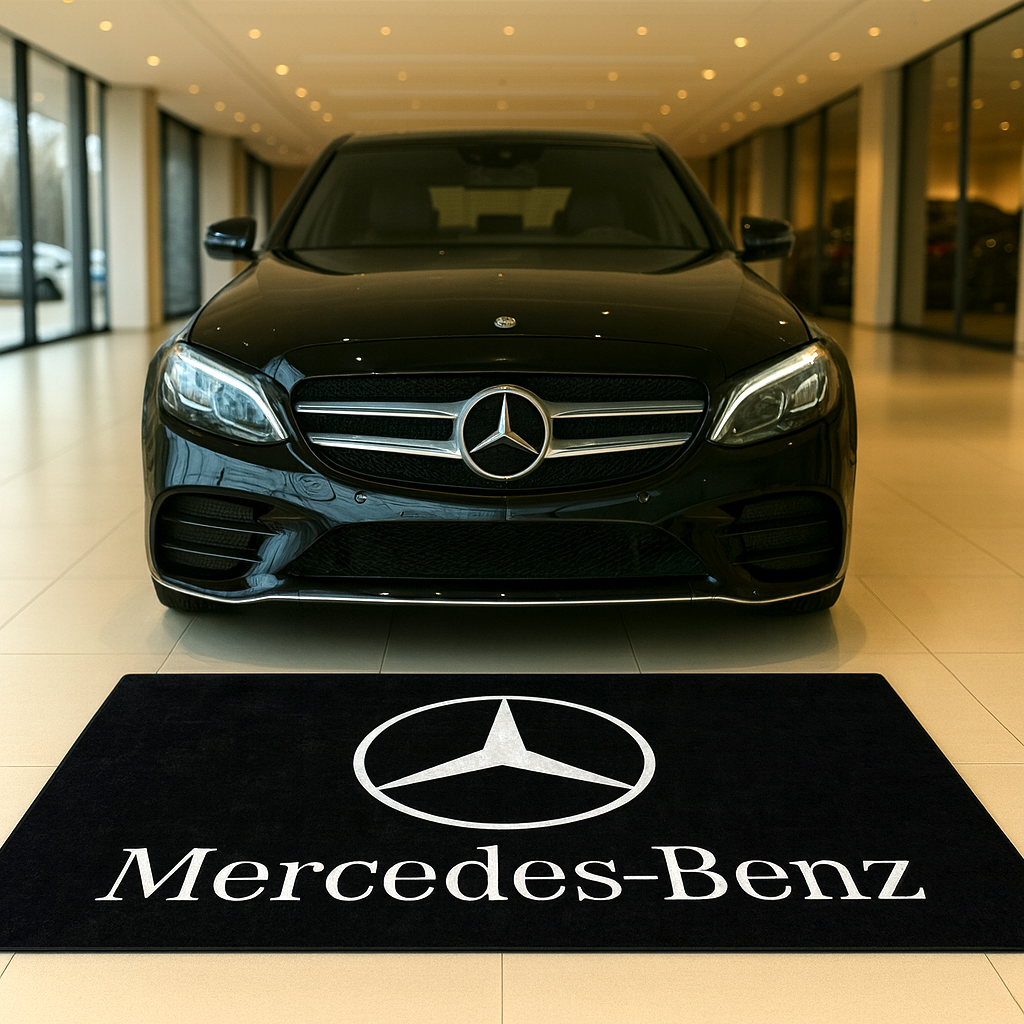Mercedes Benz Garage Mat – Non-Slip Premium Rug for Home & Car Display (59×86”)