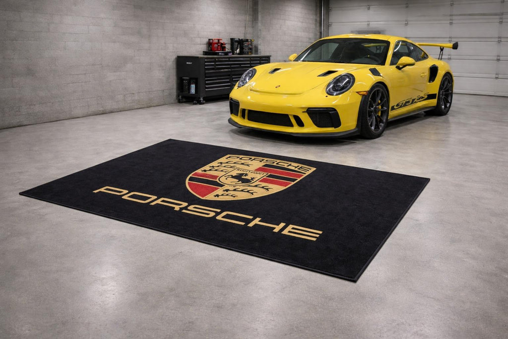 PORSCHE Garage Mat – Non-Slip Premium Rug for Home & Car Display (59×86”)
