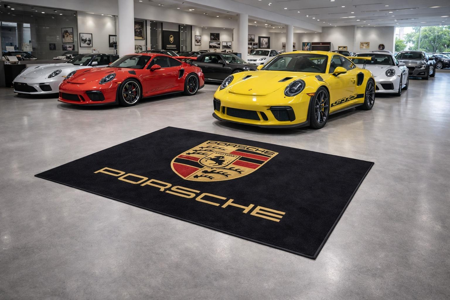 PORSCHE Garage Mat – Non-Slip Premium Rug for Home & Car Display (59×86”)