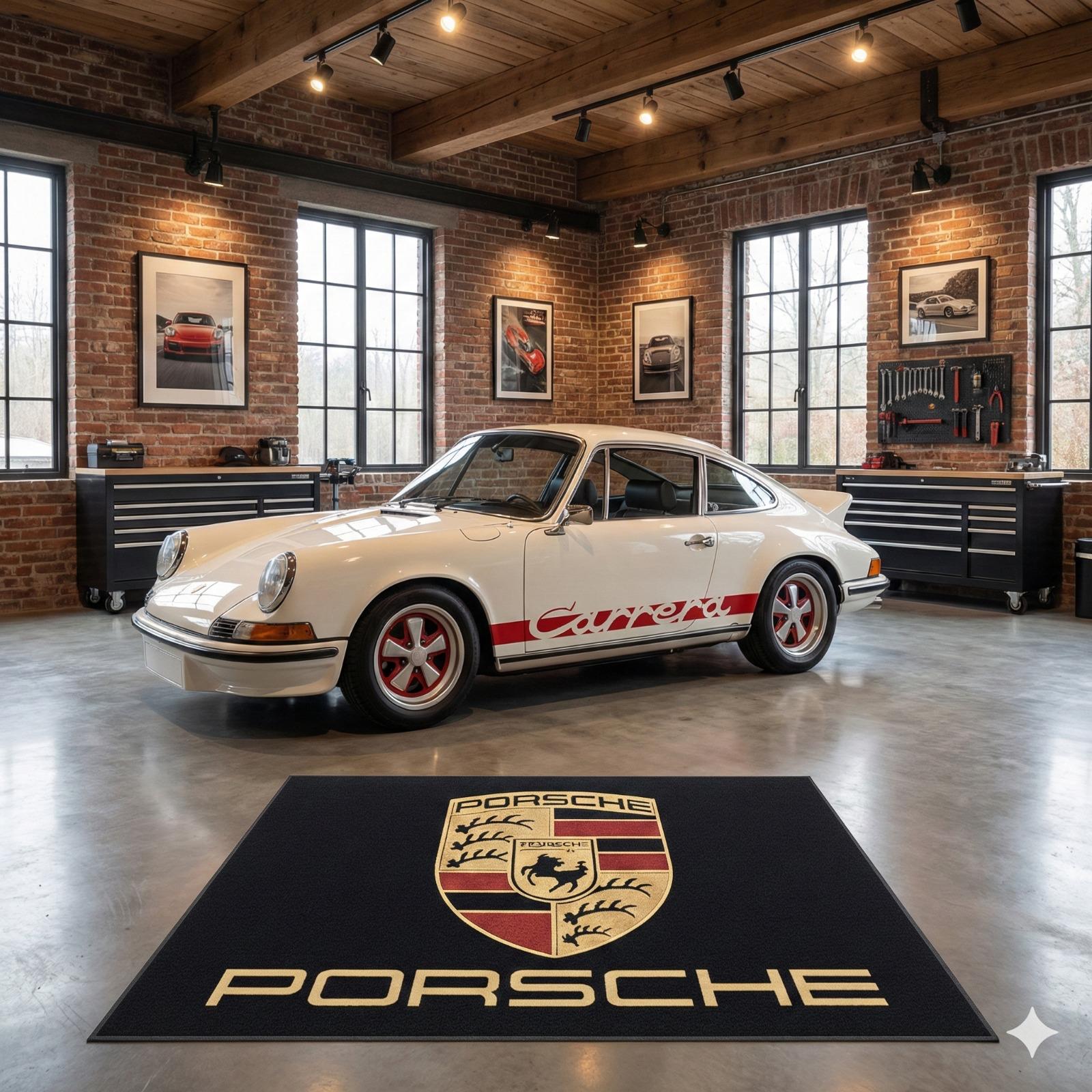 PORSCHE Garage Mat – Non-Slip Premium Rug for Home & Car Display (59×86”)
