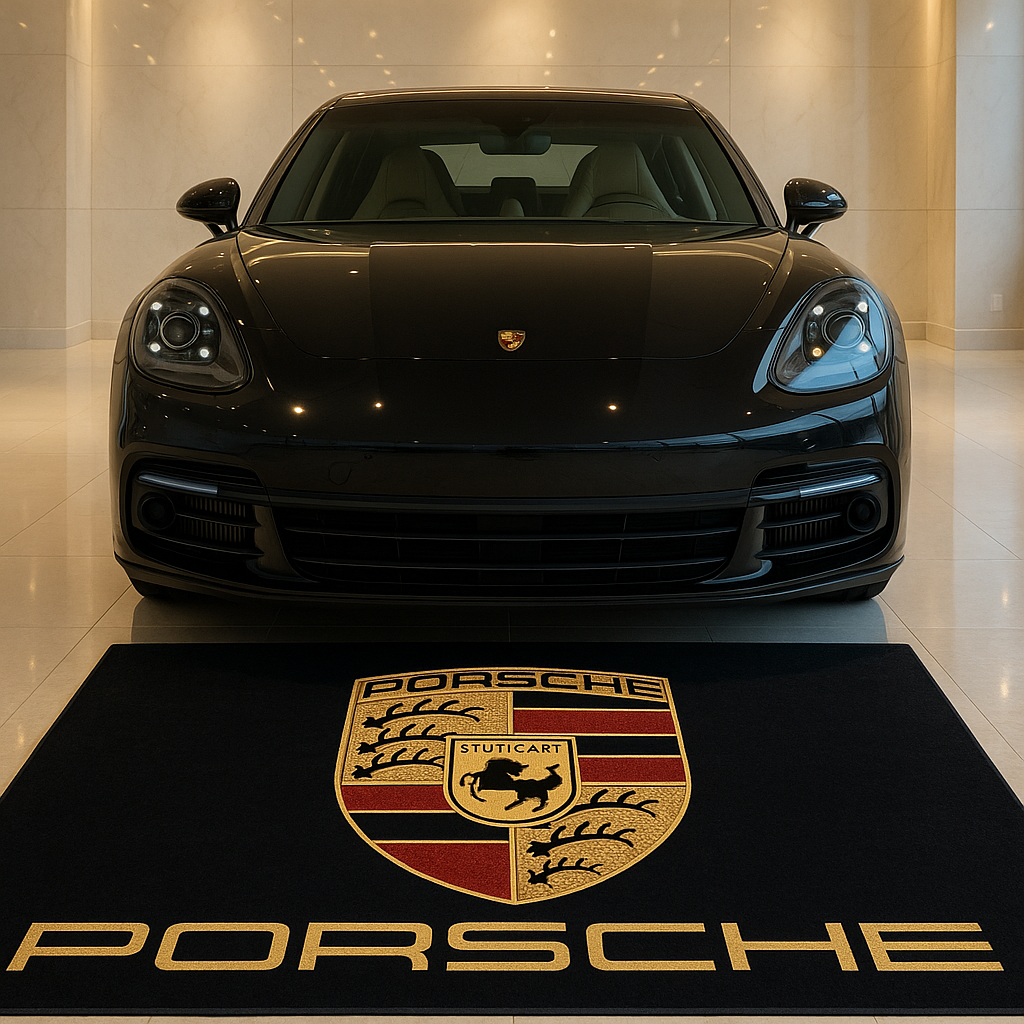 PORSCHE Garage Mat – Non-Slip Premium Rug for Home & Car Display (59×86”)