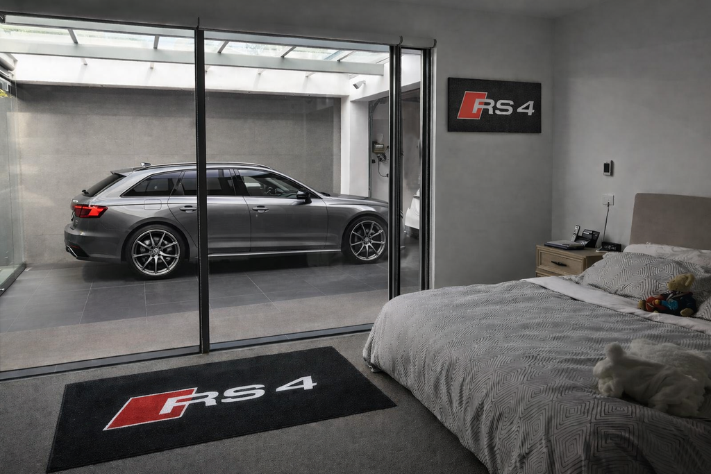 Audi RS4 Garage Floor Mat 5x7 FT (60x87 Inches) Showroom Rug