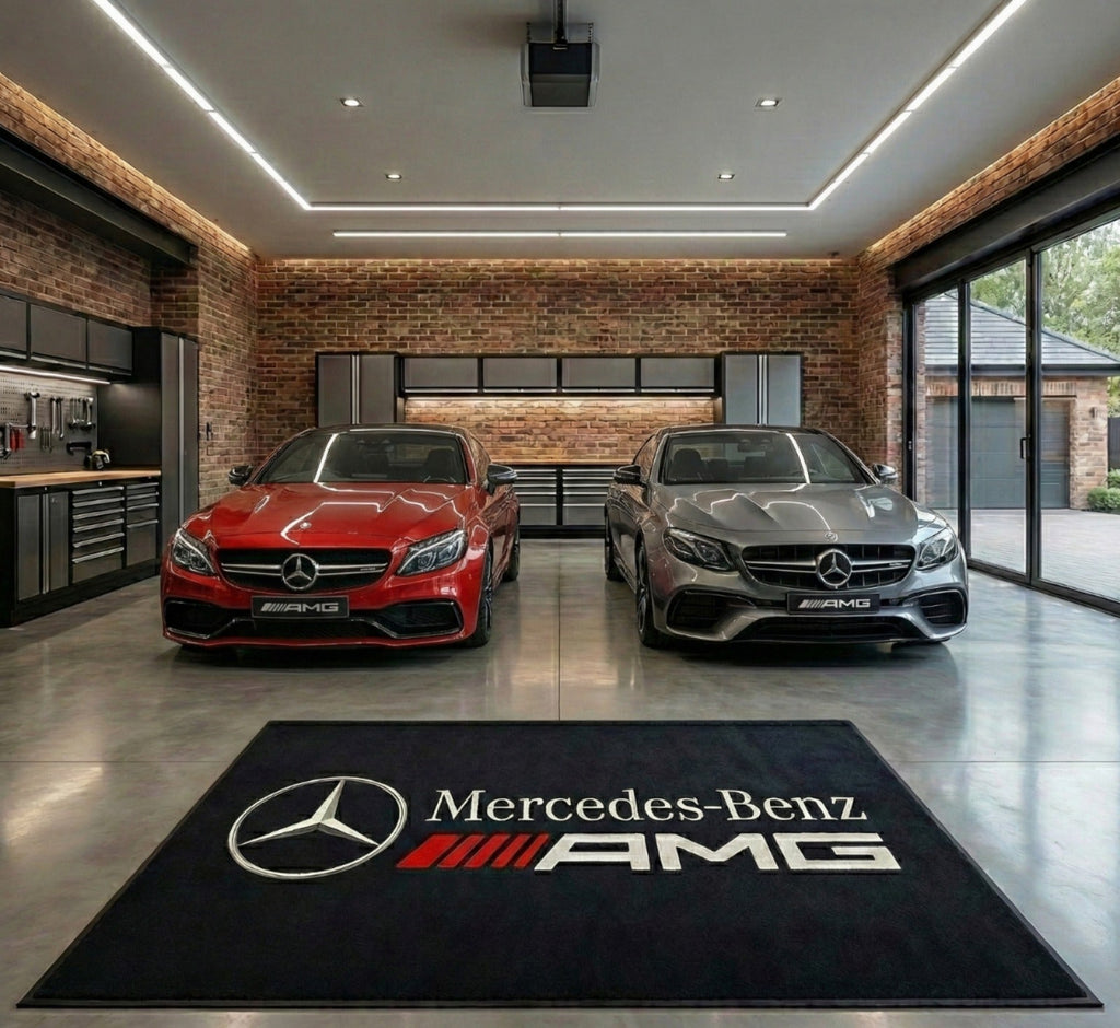Mercedes Benz AMG Garage Mat – Non-Slip Premium Rug for Home & Car Display (59×86”)