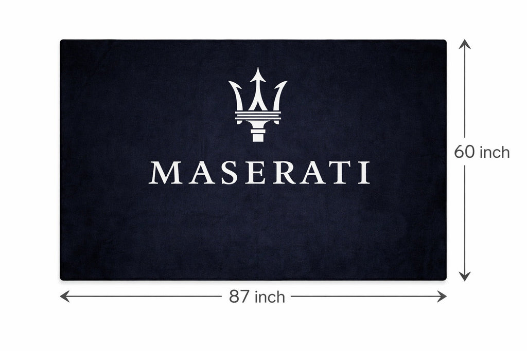 Maserati Garage Mat – Non-Slip Premium Rug for Home & Car Display (59×86”)