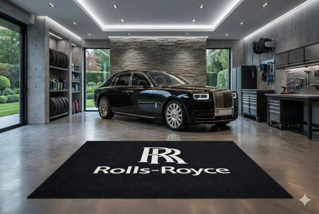 Rolls Royce Garage Mat – Non-Slip Premium Rug for Home & Car Display (59×86”)