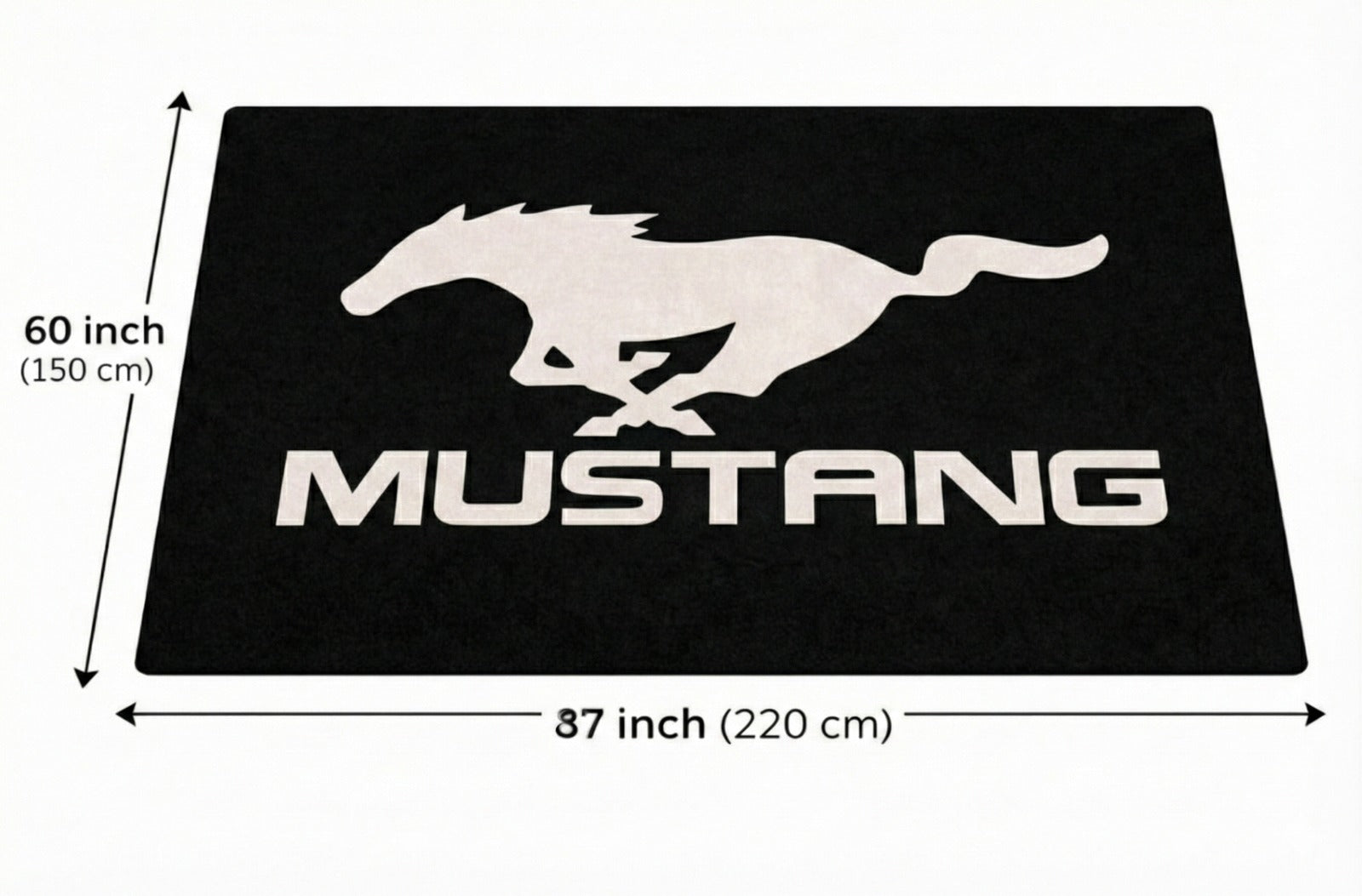 Mustang Garage Mat – Non-Slip Premium Rug for Home & Car Display (59×86”)