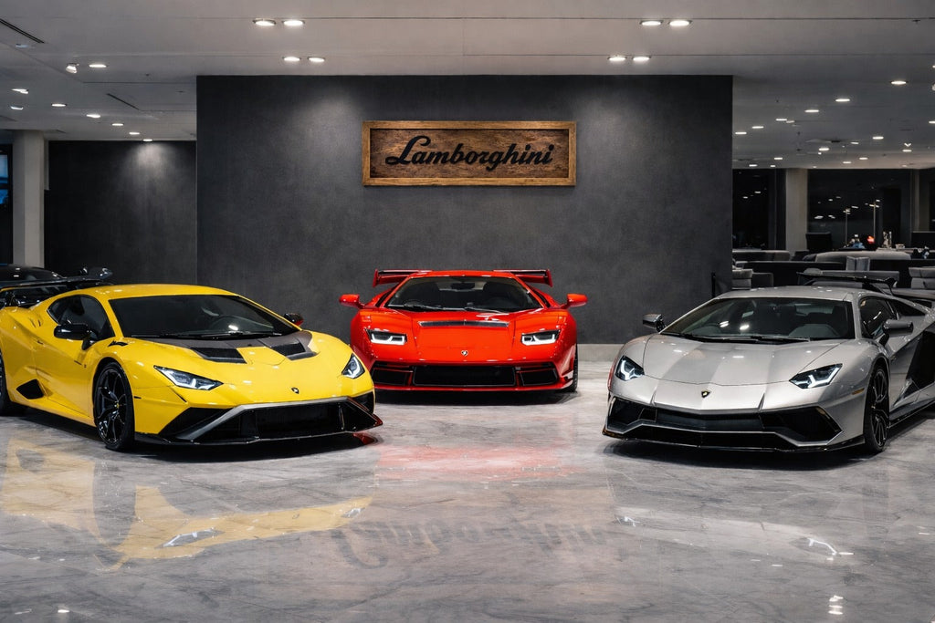 Hand-Carved Lamborghini Wooden Wall Art – Luxury Garage & Showroom Decor