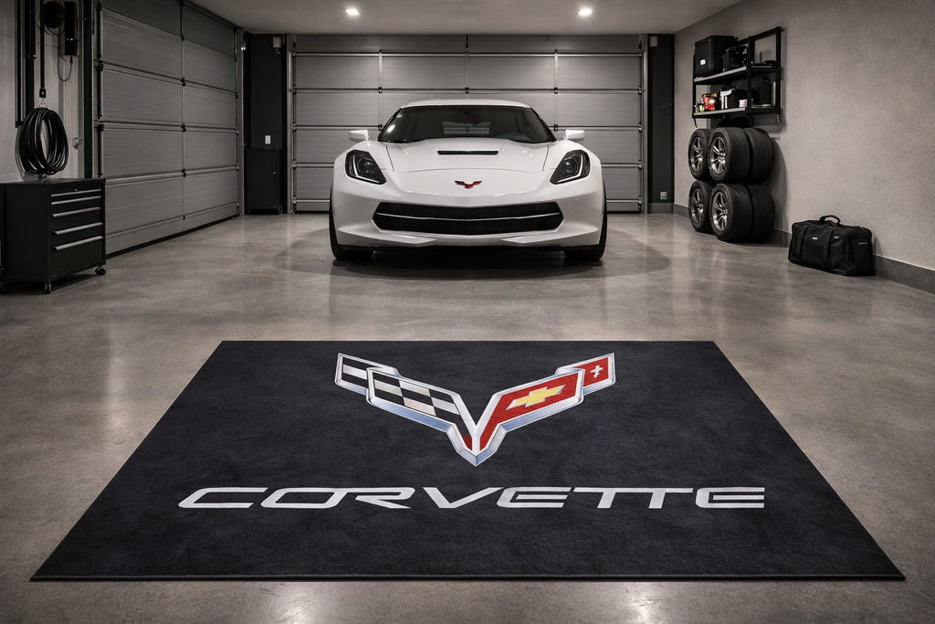 Corvette Garage Mat – Non-Slip Premium Rug for Home & Car Display (59×86”)
