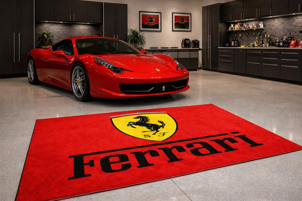 Ferrari Garage Mat – Non-Slip Premium Rug for Home & Car Display (59×86”)
