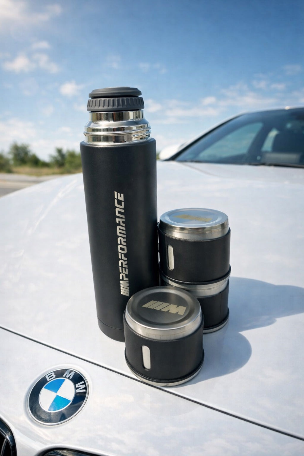 Laser Logo Thermos Set 500 ml – Choose Your Model - Insulated Flask with 3 Cups
