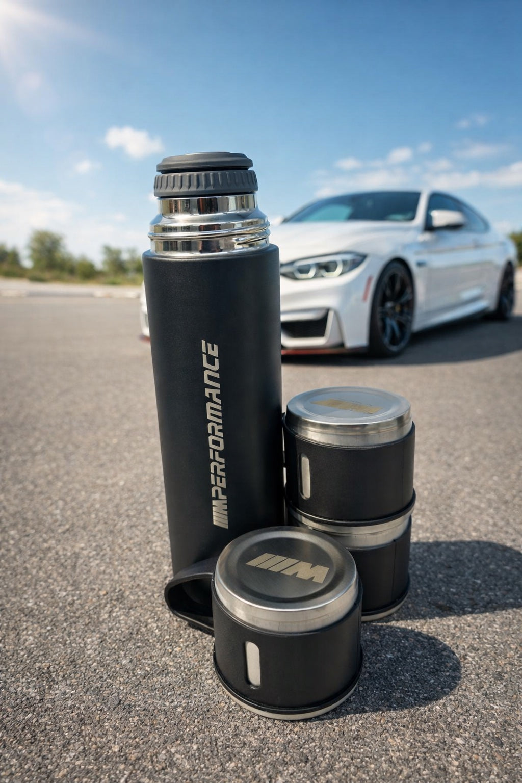 Laser Logo Thermos Set 500 ml – Choose Your Model - Insulated Flask with 3 Cups