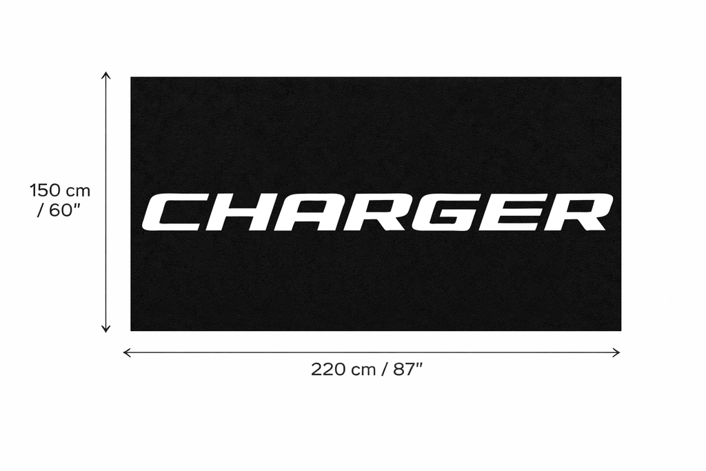 Dodge Charger Garage Floor Mat 5x7 FT (60x87 Inches) Showroom Rug