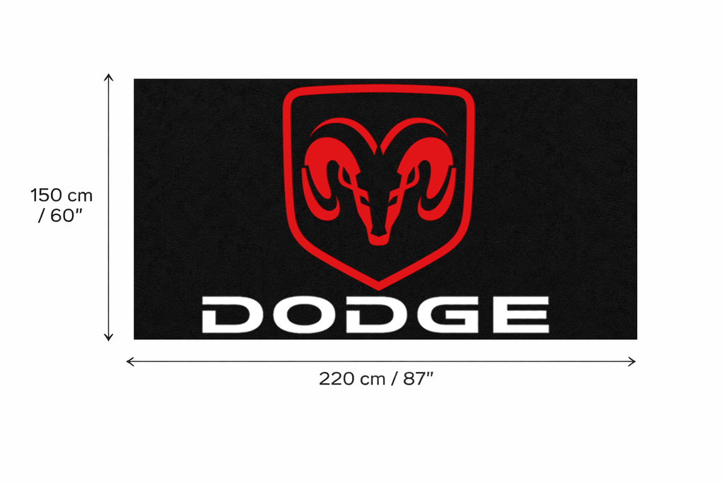 Dodge Garage Floor Mat 5x7 FT (60x87 Inches) Showroom Rug