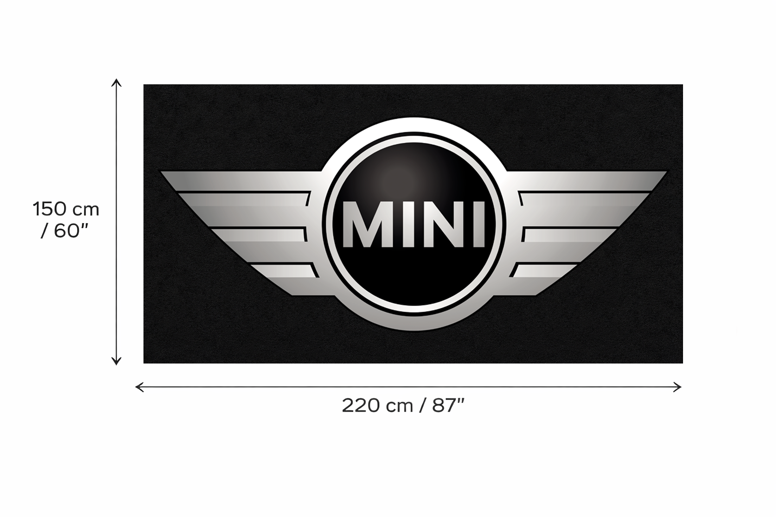 Mini Cooper Garage Floor Mat 5x7 FT (60x87 Inches) Showroom Rug