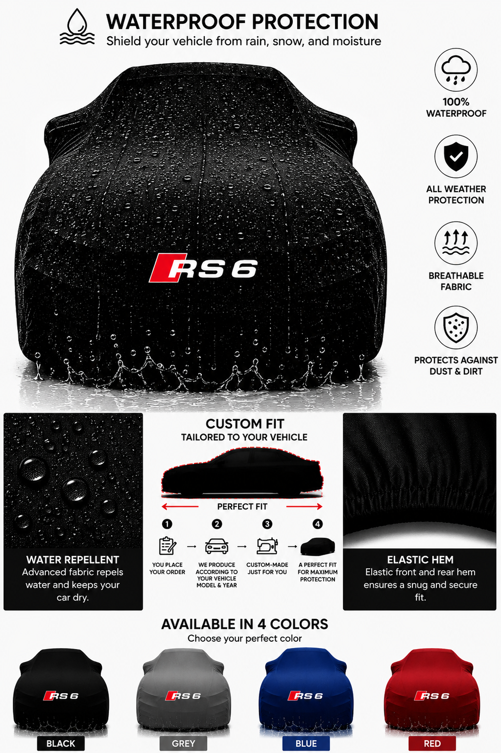 For Audi RS6 Outdoor Car Cover For All Model